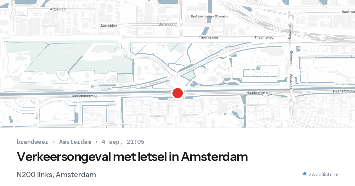 Verkeersongeval met letsel in Amsterdam — 4 sep 2026