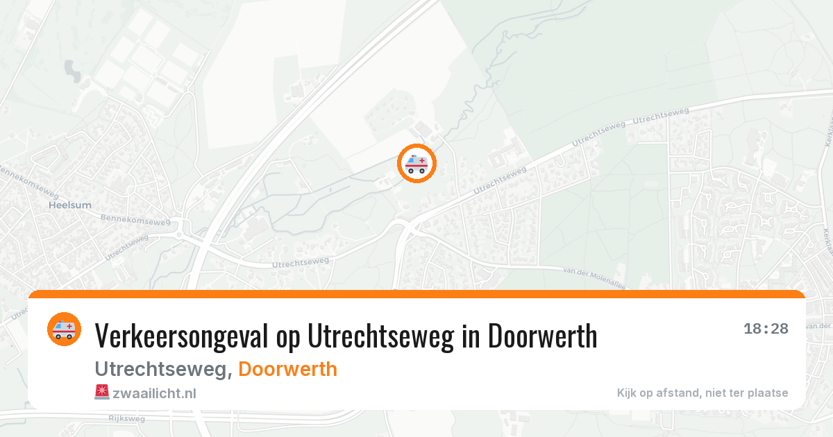 Verkeersongeval op Utrechtseweg in Doorwerth — 7 jul 2026