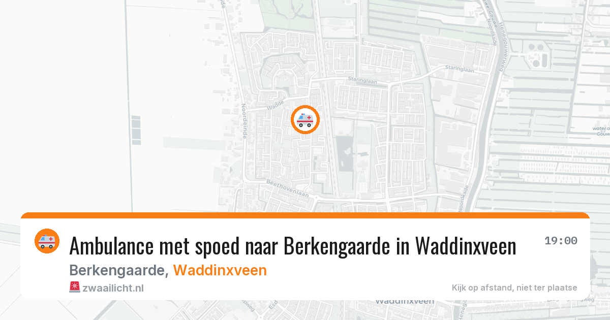 Ambulance met spoed naar Berkengaarde in Waddinxveen — 4 aug 2026