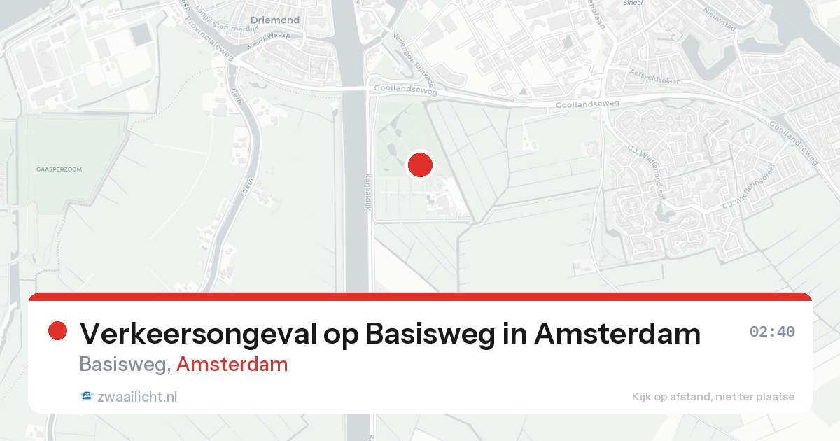 Verkeersongeval op Basisweg in Amsterdam — 31 jan 2026