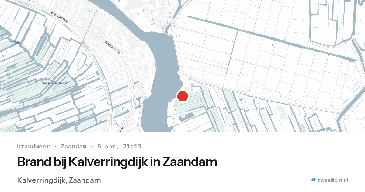 Brand bij Kalverringdijk in Zaandam — 5 apr 2026