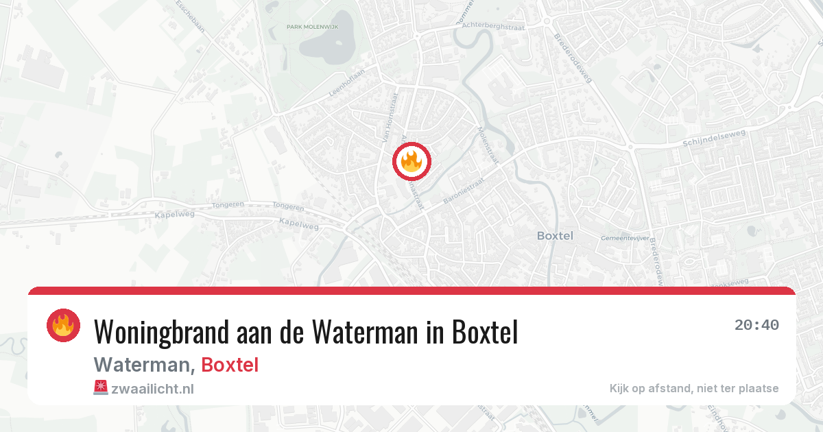 Woningbrand aan de Waterman in Boxtel — 28 jul 2026