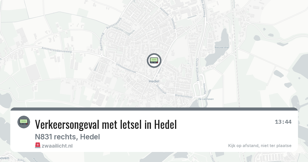 Verkeersongeval met letsel in Hedel — 28 mrt 2026