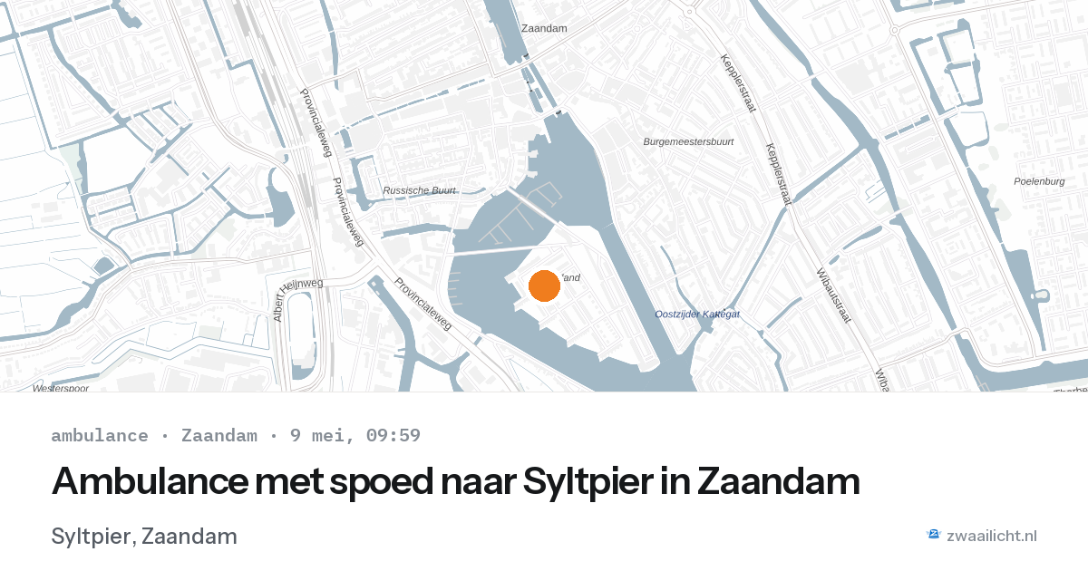 Ambulance met spoed naar Syltpier in Zaandam — 9 mei 2026
