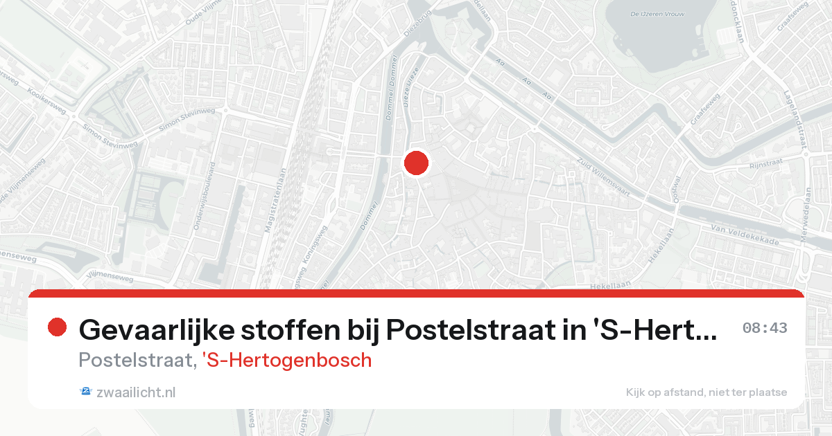Gevaarlijke stoffen bij Postelstraat in 'S-Hertogenbosch — 17 aug 2026