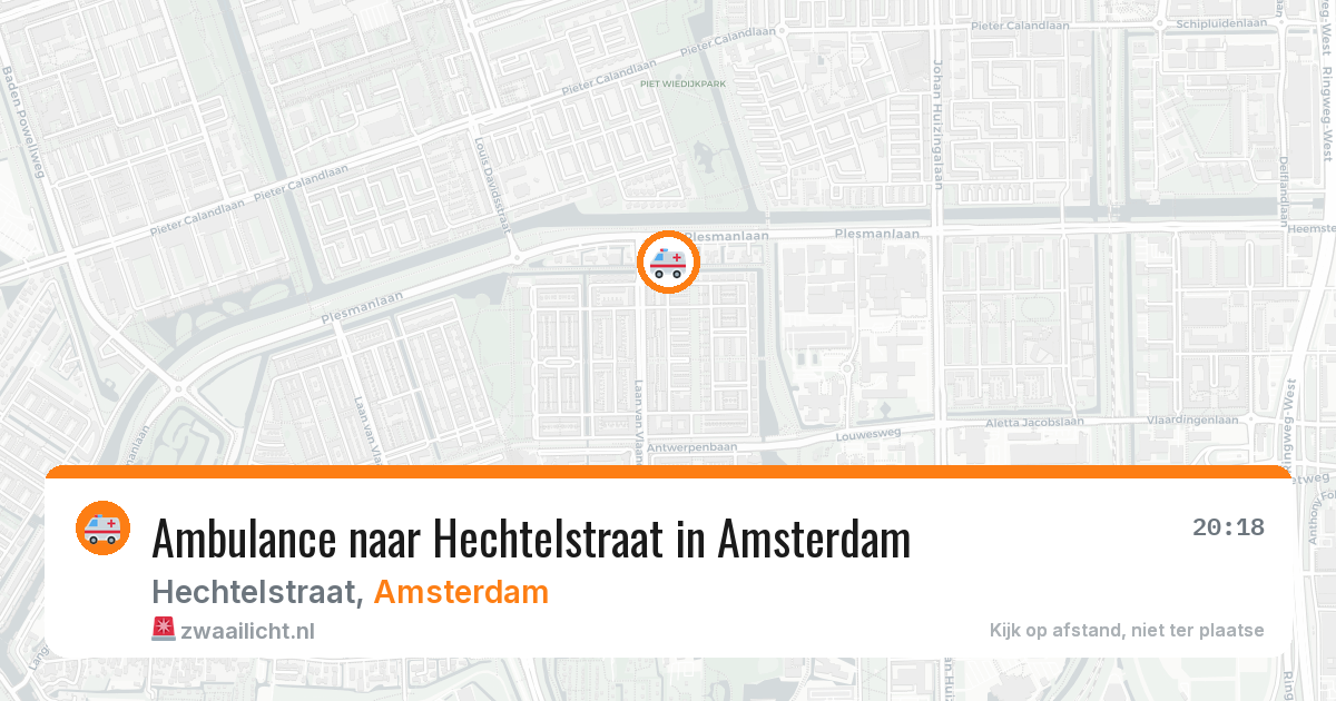 Ambulance naar Hechtelstraat in Amsterdam — 13 aug 2026