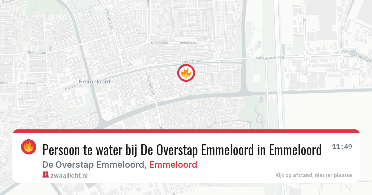 Persoon te water bij De Overstap Emmeloord in Emmeloord — 29 mrt 2026