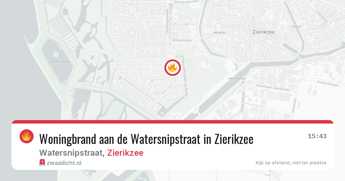 Woningbrand aan de Watersnipstraat in Zierikzee — 24 jun 2026