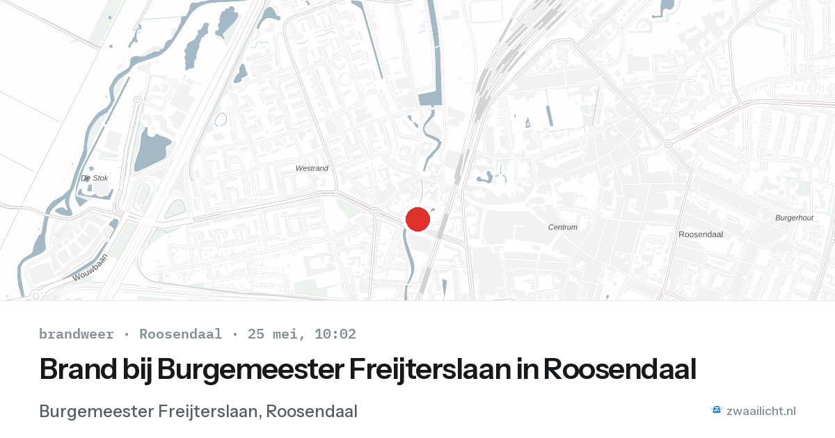 Brand bij Burgemeester Freijterslaan in Roosendaal — 25 mei 2026