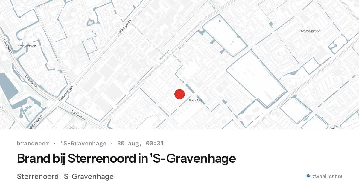 Brand bij Sterrenoord in 'S-Gravenhage — 29 aug 2026