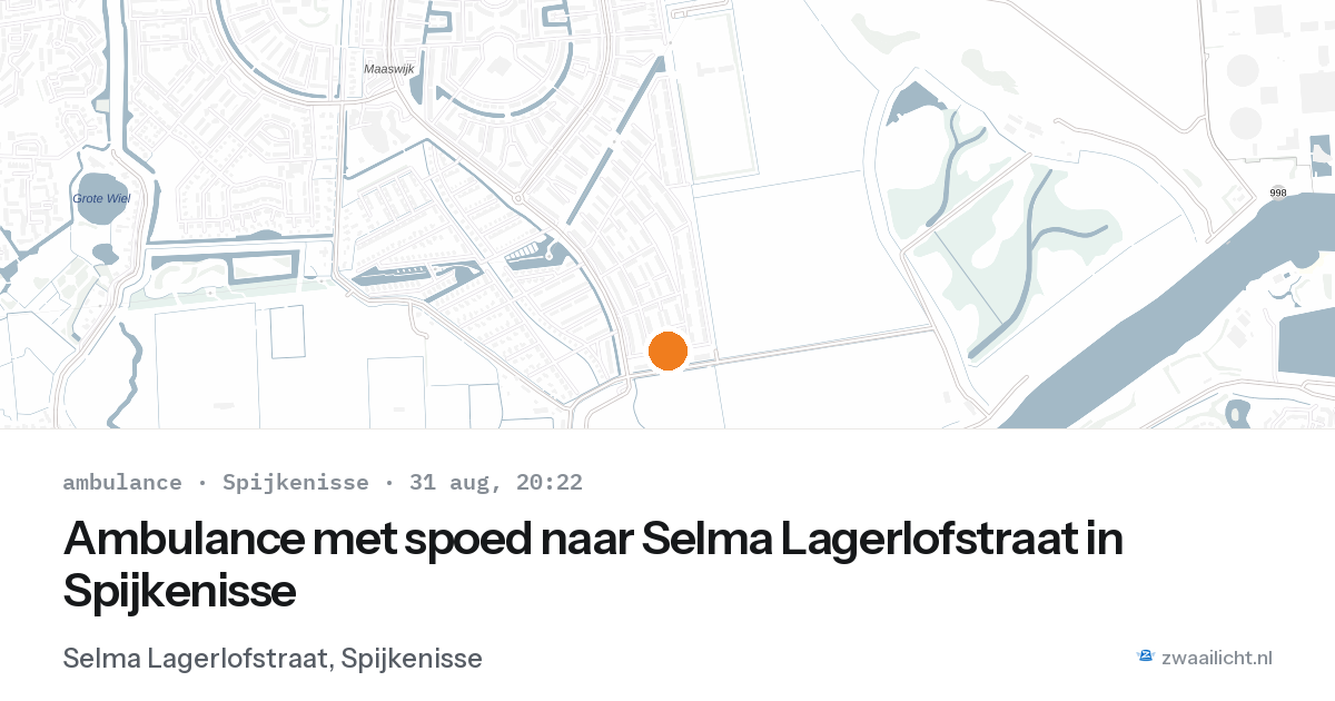 Ambulance met spoed naar Selma Lagerlofstraat in Spijkenisse — 31 aug 2026