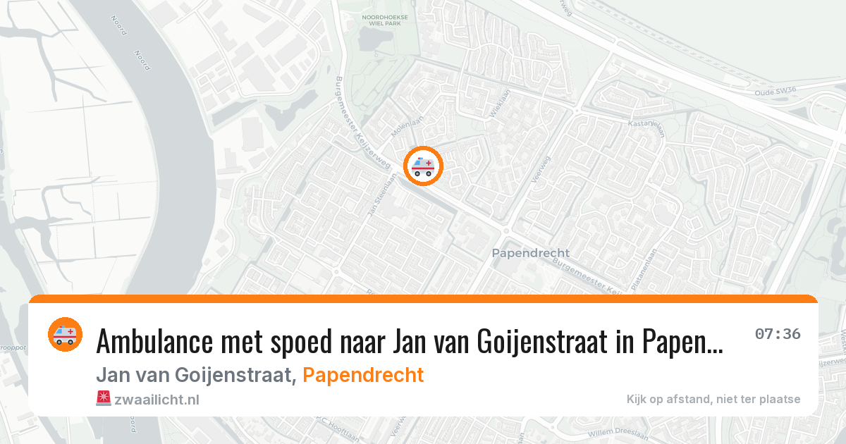 Ambulance met spoed naar Jan van Goijenstraat in Papendrecht — 18 apr 2026