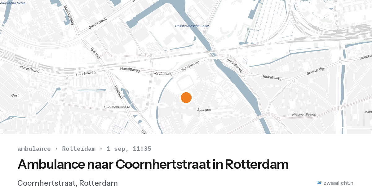 Ambulance naar Coornhertstraat in Rotterdam — 1 sep 2026