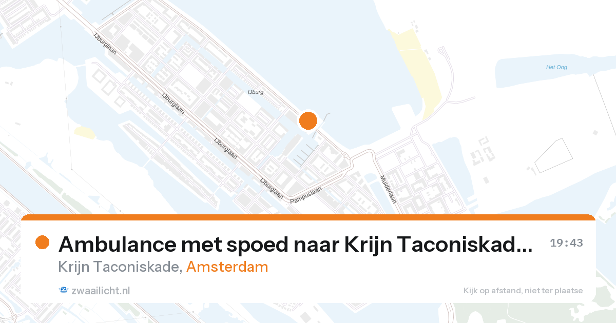 Ambulance met spoed naar Krijn Taconiskade in Amsterdam — 28 aug 2026