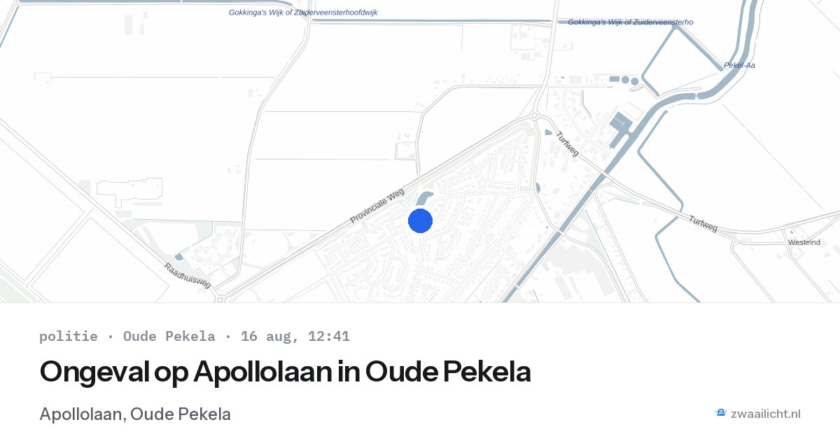 Ongeval op Apollolaan in Oude Pekela — 16 aug 2026