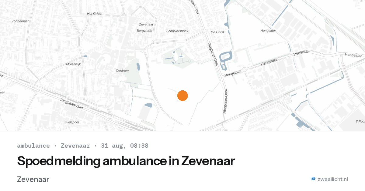 Spoedmelding ambulance in Zevenaar — 31 aug 2026