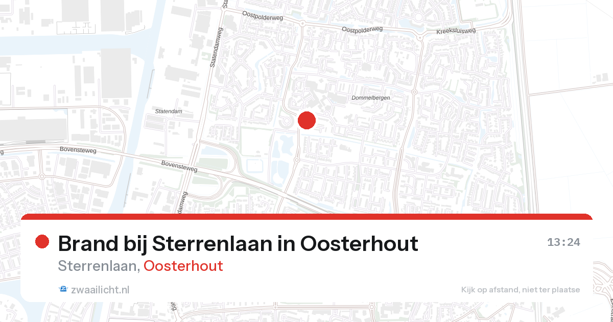 Brand bij Sterrenlaan in Oosterhout — 12 mrt 2026