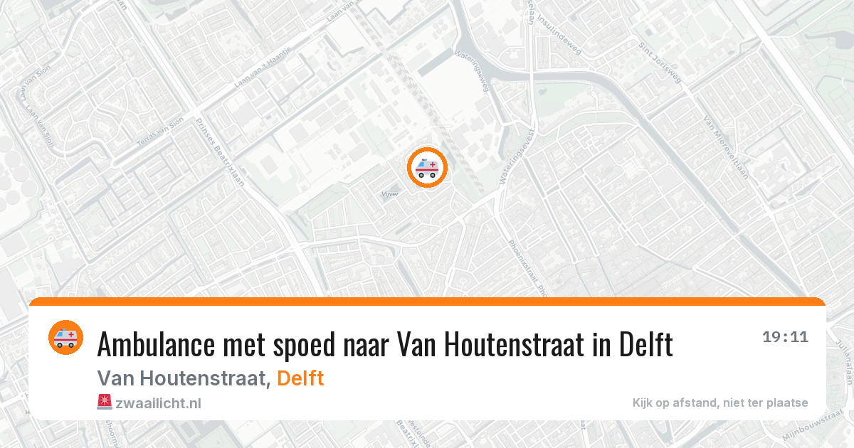 Ambulance met spoed naar Van Houtenstraat in Delft — 21 mei 2026