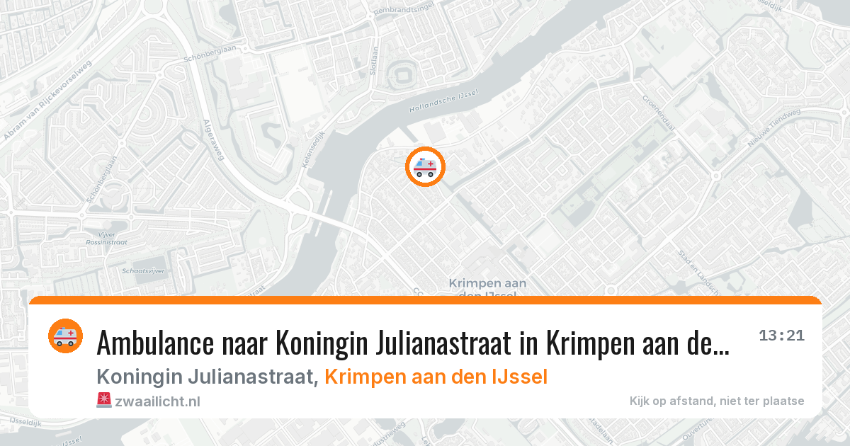 Ambulance naar Koningin Julianastraat in Krimpen aan den IJssel — 30 jul 2026