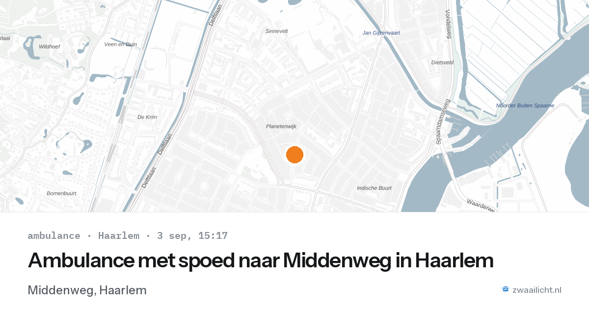Ambulance met spoed naar Middenweg in Haarlem — 3 sep 2026