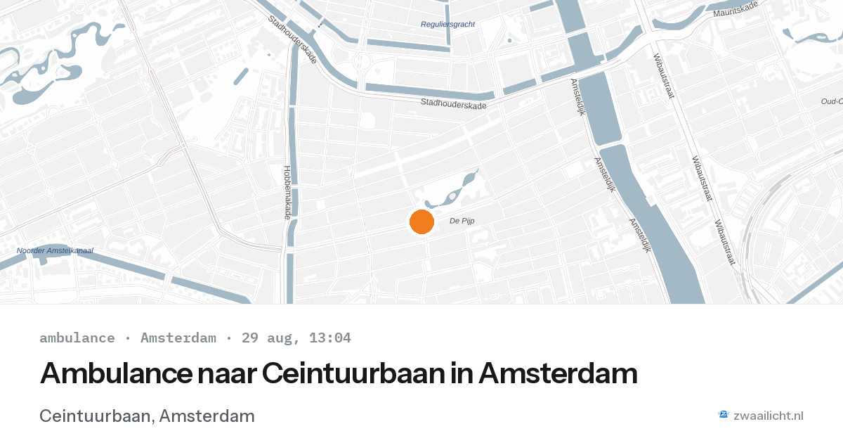 Ambulance naar Ceintuurbaan in Amsterdam — 29 aug 2026