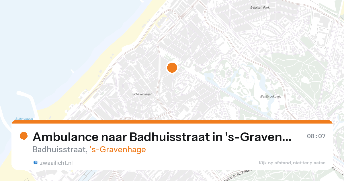 Ambulance naar Badhuisstraat in 's-Gravenhage — 27 aug 2026
