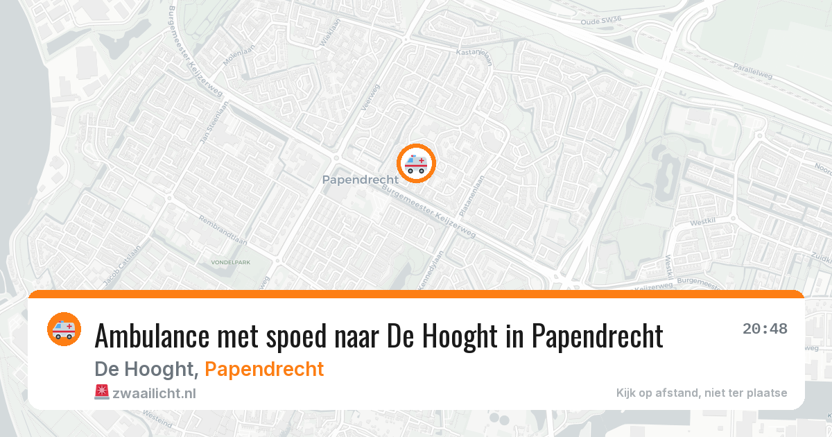 Ambulance met spoed naar De Hooght in Papendrecht — 22 jul 2026