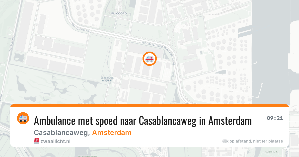 Ambulance met spoed naar Casablancaweg in Amsterdam — 7 mei 2026