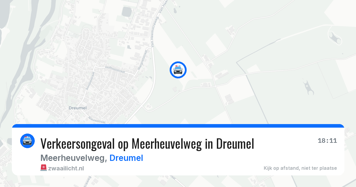 Verkeersongeval op Meerheuvelweg in Dreumel — 8 jun 2026