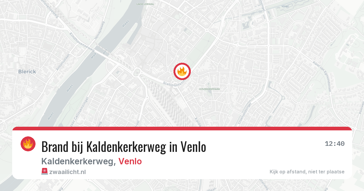 Brand bij Kaldenkerkerweg in Venlo — 4 apr 2026