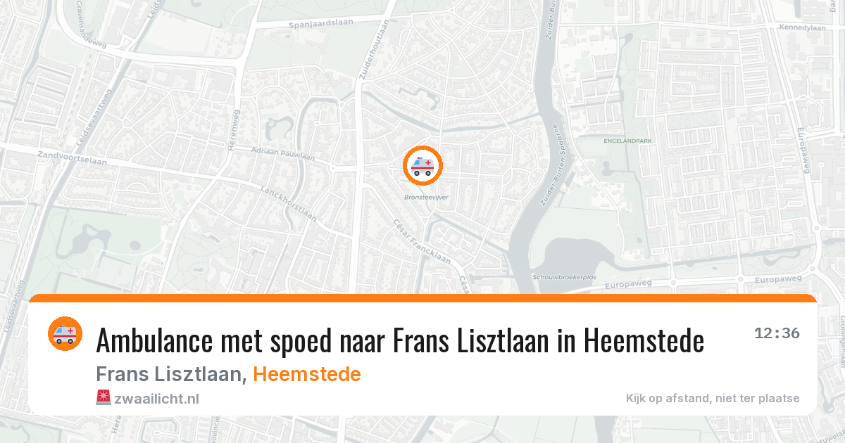 Ambulance met spoed naar Frans Lisztlaan in Heemstede — 26 mrt 2026