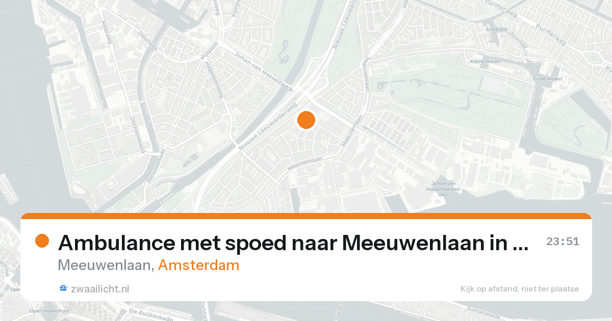 Ambulance met spoed naar Meeuwenlaan in Amsterdam — 16 aug 2026