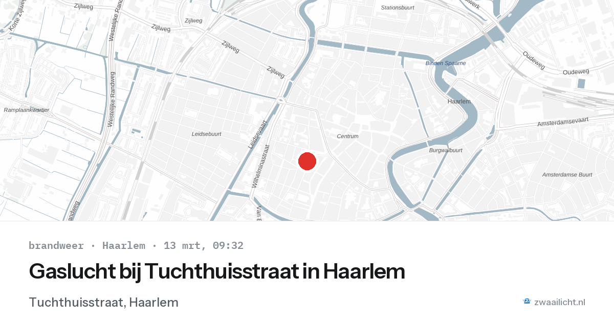 Gaslucht bij Tuchthuisstraat in Haarlem — 13 mrt 2026