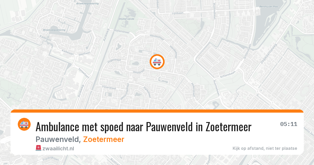 Ambulance met spoed naar Pauwenveld in Zoetermeer — 5 aug 2026