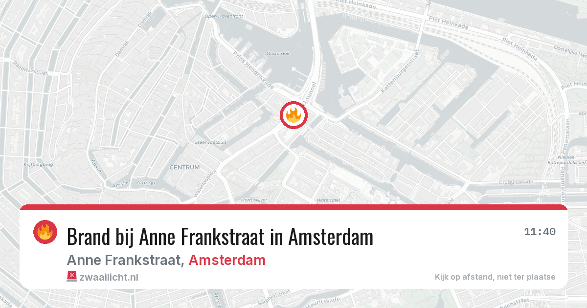 Brand bij Anne Frankstraat in Amsterdam — 27 jun 2026