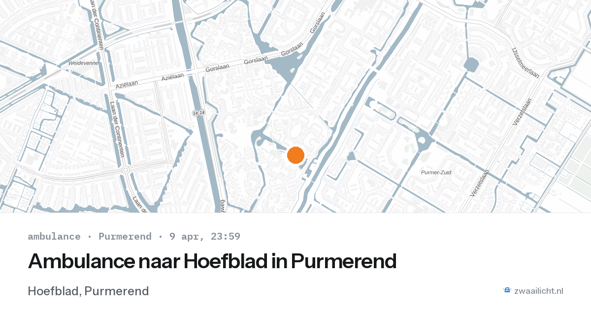 Ambulance naar Hoefblad in Purmerend — 9 apr 2026