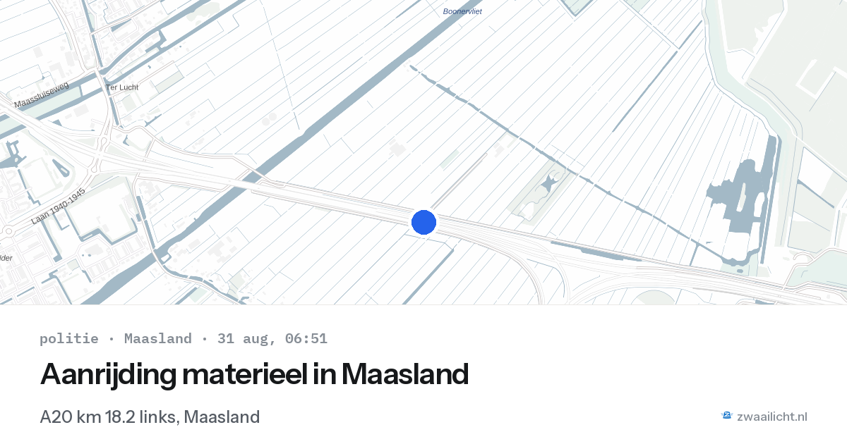 Aanrijding materieel in Maasland — 31 aug 2026