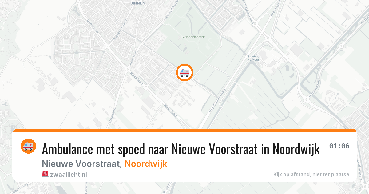 Ambulance met spoed naar Nieuwe Voorstraat in Noordwijk — 29 jun 2026