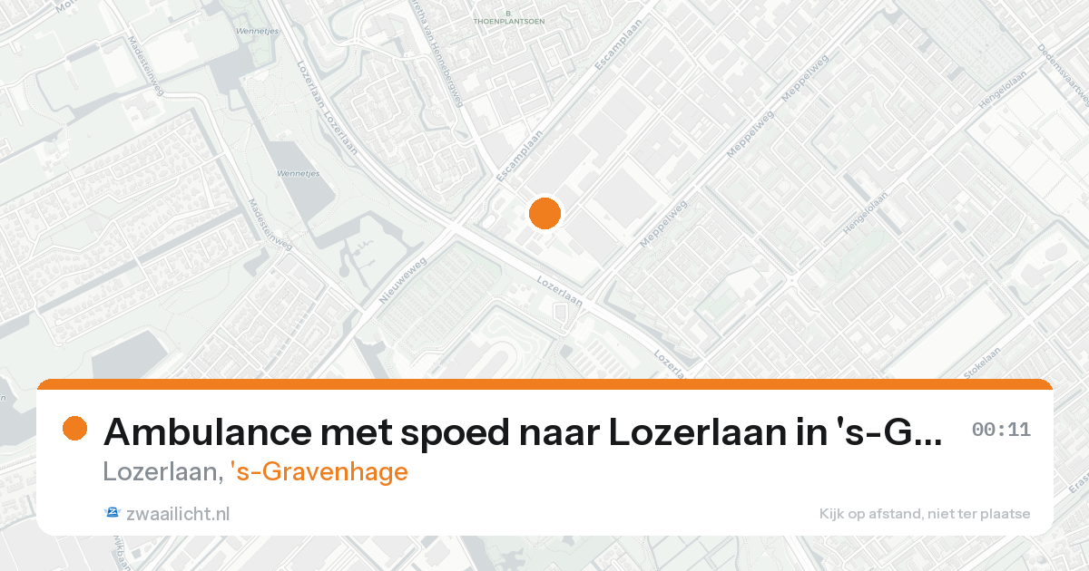Ambulance met spoed naar Lozerlaan in 's-Gravenhage — 22 aug 2026