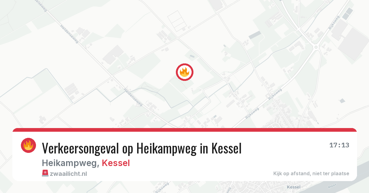 Verkeersongeval op Heikampweg in Kessel — 13 jun 2026