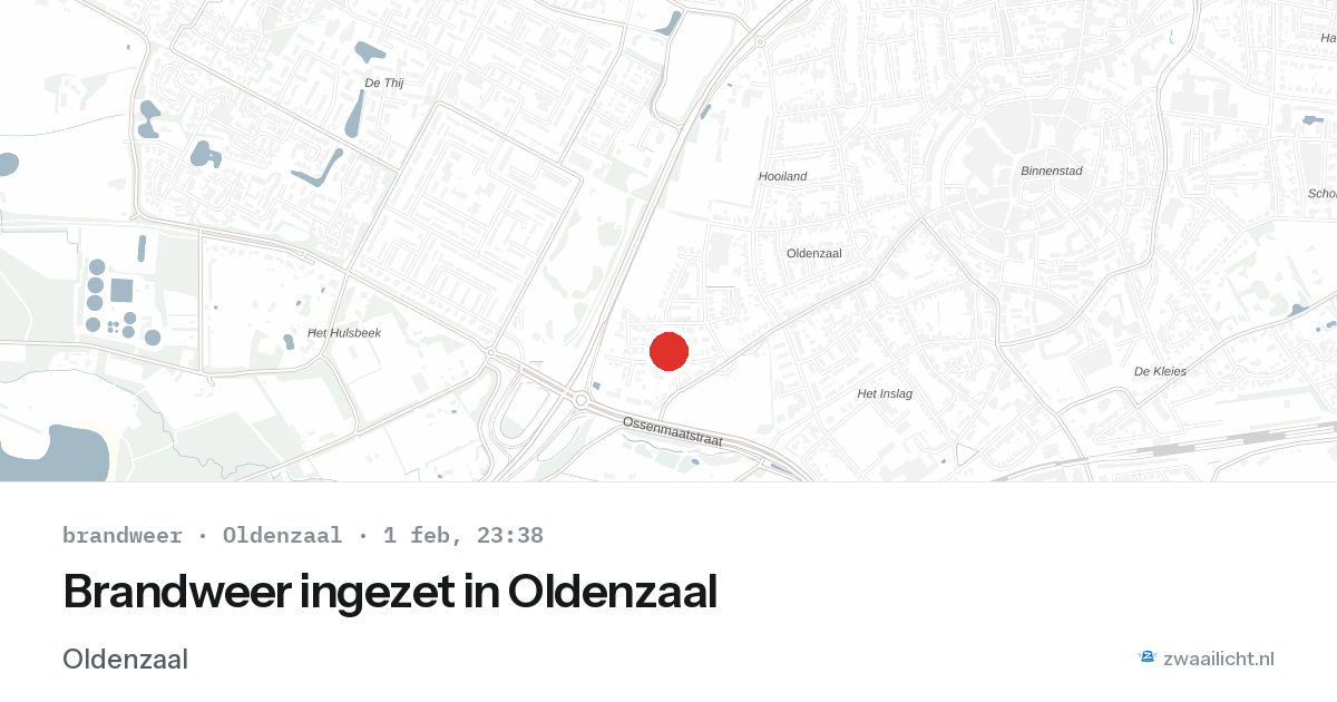 Brandweer ingezet in Oldenzaal — 1 feb 2026 | 🚨 Zwaailicht.nl