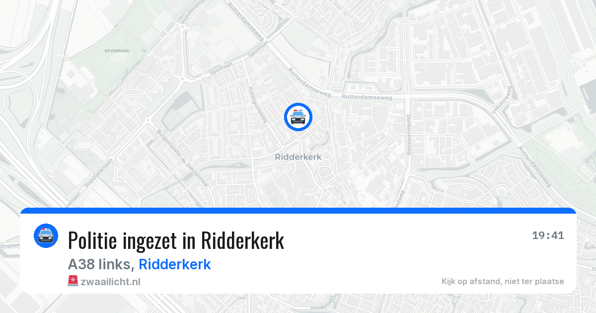 Politie ingezet in Ridderkerk — 1 jun 2026 | 🚨 Zwaailicht.nl