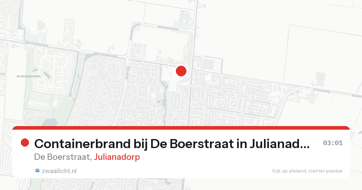 Containerbrand bij De Boerstraat in Julianadorp — 24 aug 2026