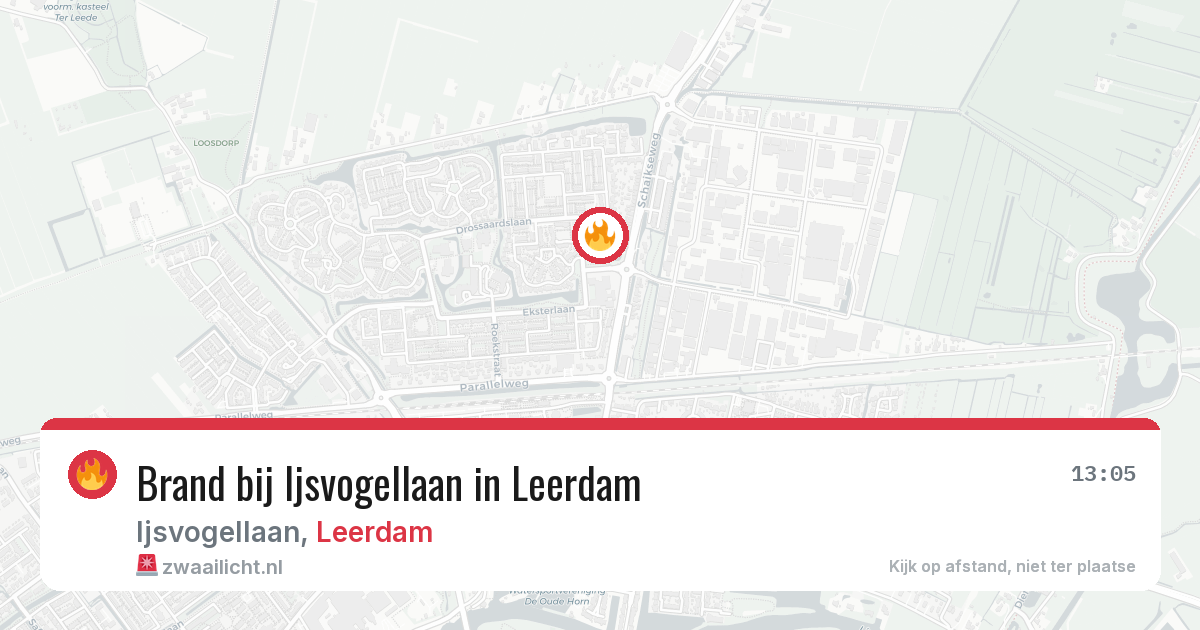 Brand bij Ijsvogellaan in Leerdam — 30 mrt 2026