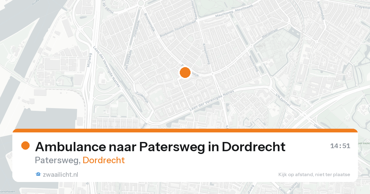 Ambulance naar Patersweg in Dordrecht — 25 aug 2026