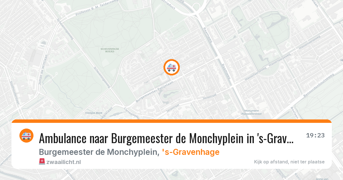 Ambulance naar Burgemeester de Monchyplein in 's-Gravenhage — 10 aug 2026