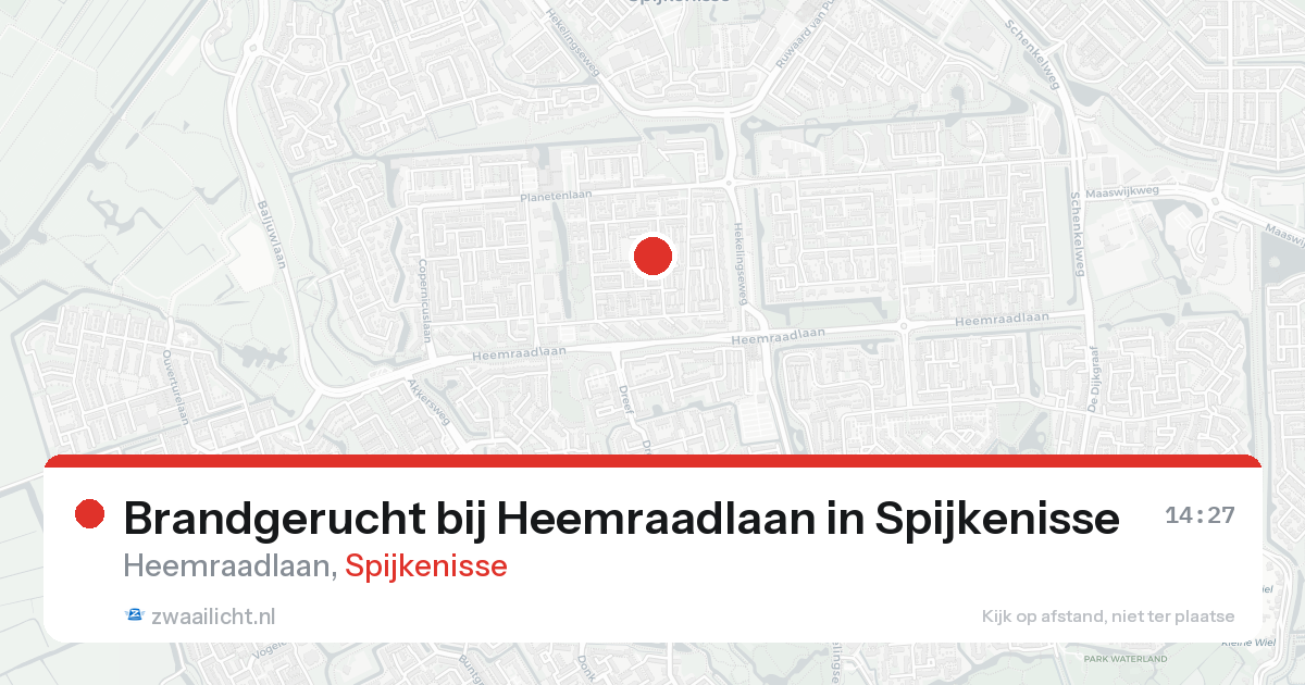 Brandgerucht bij Heemraadlaan in Spijkenisse — 19 aug 2026