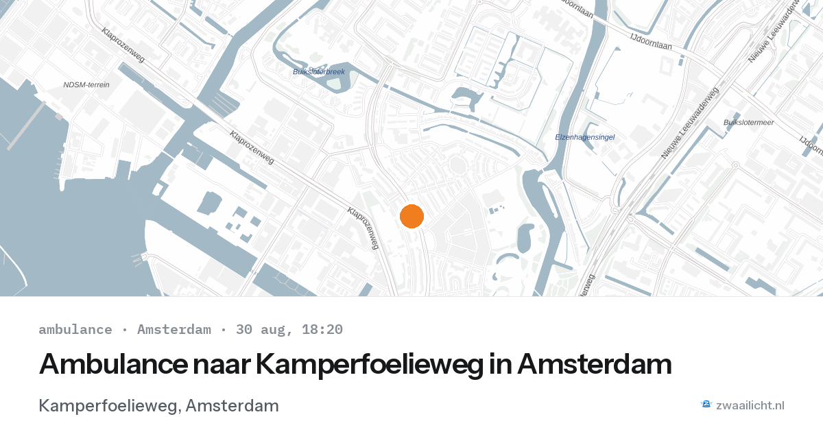 Ambulance naar Kamperfoelieweg in Amsterdam — 30 aug 2026