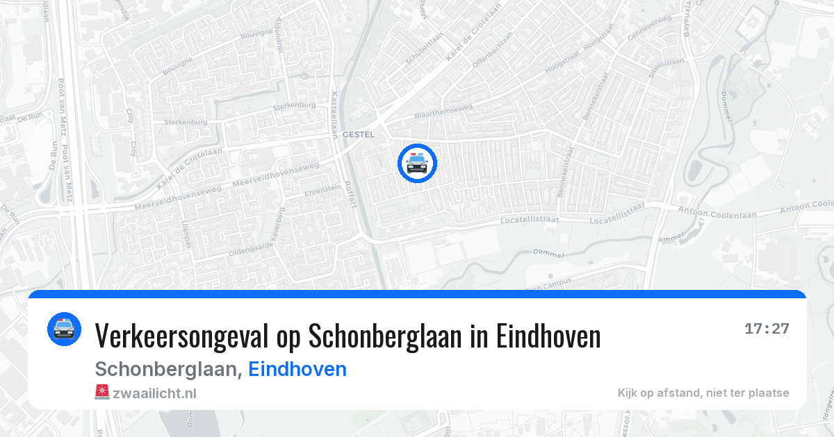 Verkeersongeval op Schonberglaan in Eindhoven — 12 aug 2026
