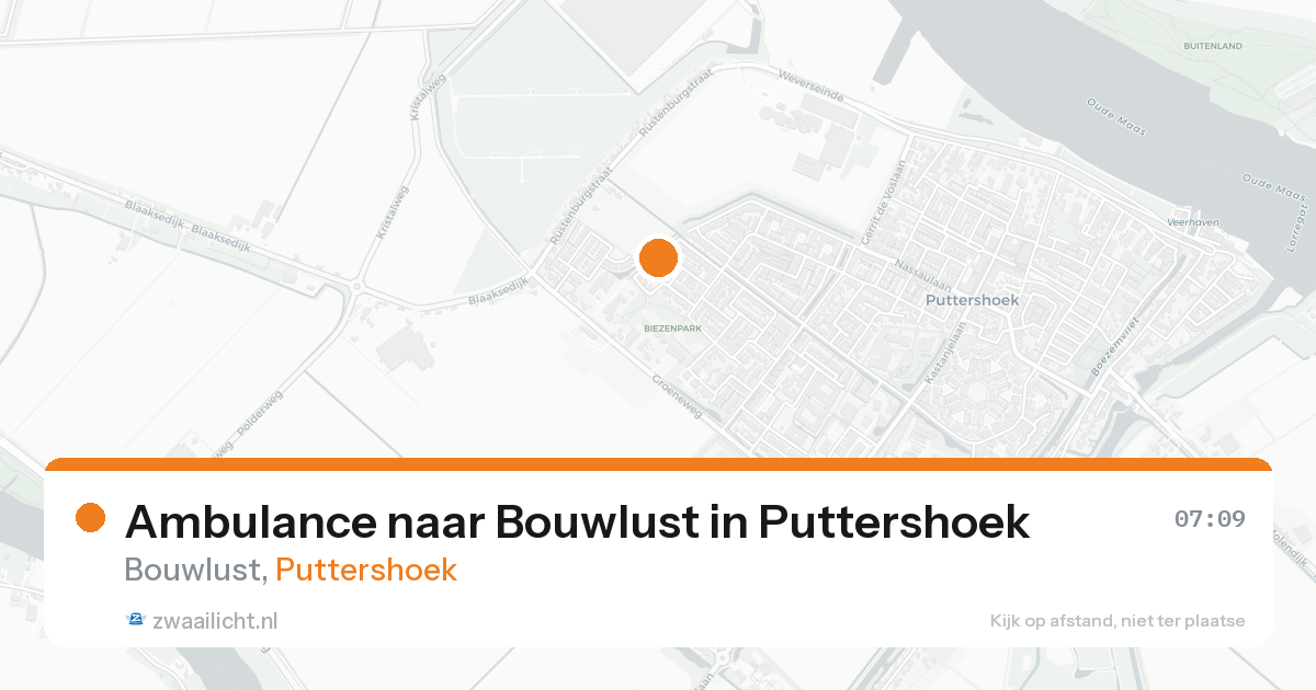 Ambulance naar Bouwlust in Puttershoek — 26 aug 2026